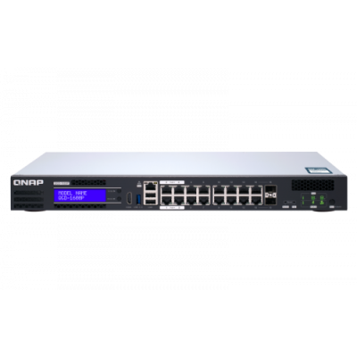 QNAP QGD 1600P Gestionado Gigabit Ethernet 10 100 1000 Energia sobre Ethernet PoE Negro Gris