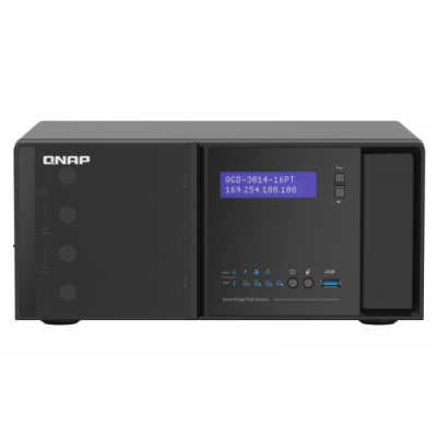 QNAP QGD 3014 16PT 8G switch Gestionado Gigabit Ethernet 10 100 1000 Energia sobre Ethernet PoE Negro