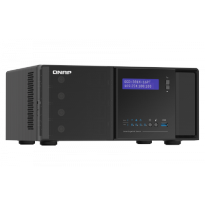 QNAP QGD 3014 16PT 8G switch Gestionado Gigabit Ethernet 10 100 1000 Energia sobre Ethernet PoE Negro