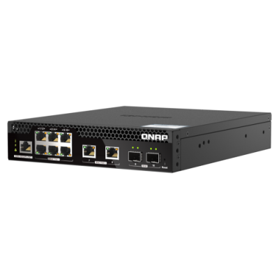 QNAP QSW M2106PR 2S2T switch Gestionado L2 10G Ethernet 100 1000 10000 Energia sobre Ethernet PoE 1U Negro