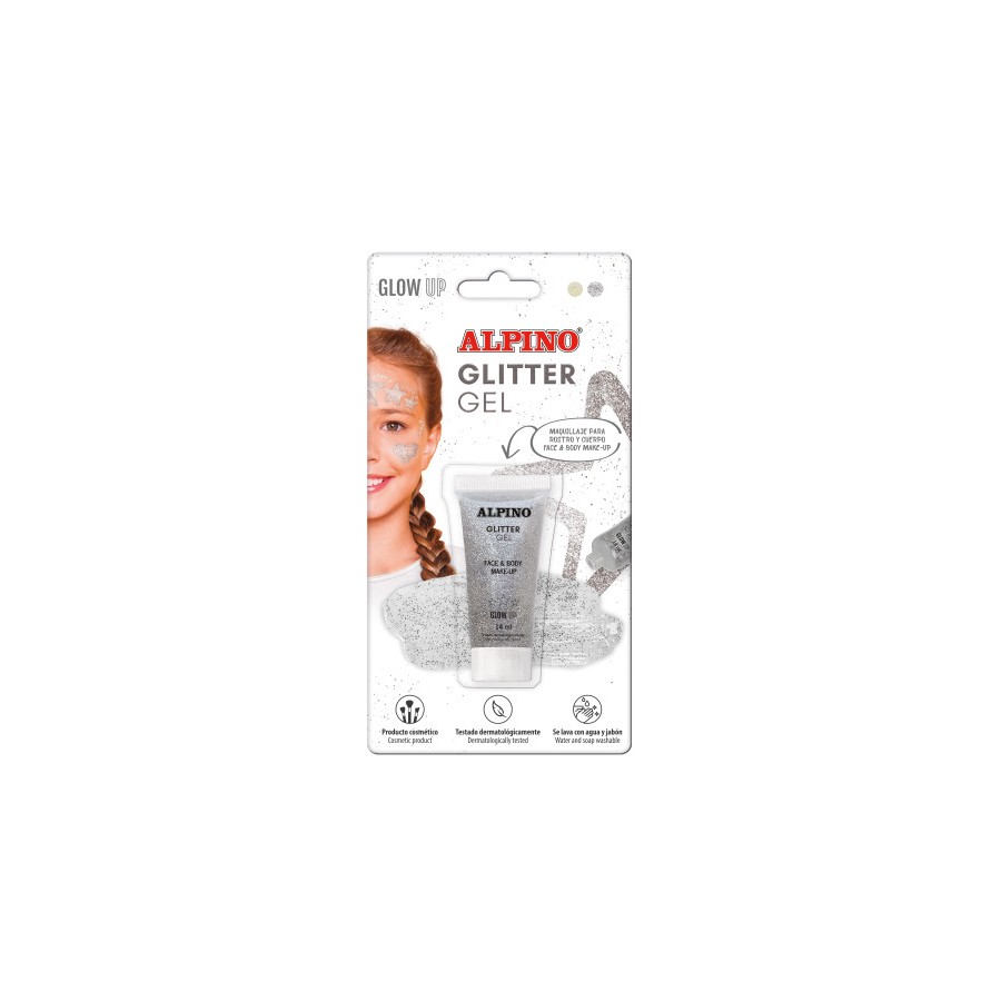 12698-BLISTER GEL TRANSPARENTE CON PURPURINA PLATA ALPINO DL000605