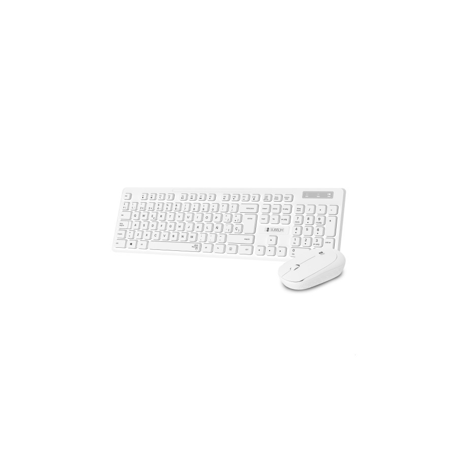 12730-SUBBLIM Teclado Ergonomico y raton Combo Business Slim Silencioso Inalambrico 2.4G Blanco 12730-SUBBLIM Teclado Ergonomico y raton Combo Business Slim Silencioso Inalambrico 2.4G Blanco