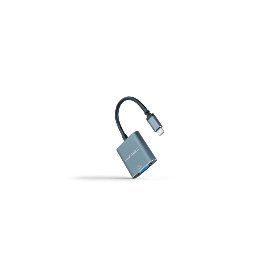 12766-Nanocable Conversor USB-C a VGA, USB-C/M-VGA/H, Aluminio, Gris, 10 cm 12766-Nanocable Conversor USB-C a VGA, USB-C/M-VGA/H, Aluminio, Gris, 10 cm