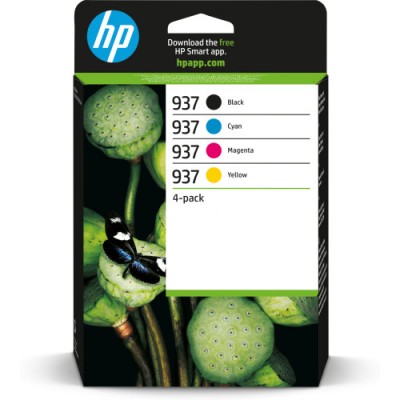 HP Paquete de 4 Cartuchos de Tinta Original 937 CMYK