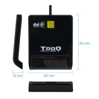 TooQ Lector de Tarjetas Inteligentes DNIe SIM USB C Negro