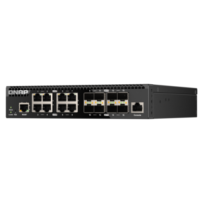 QNAP QSW M3216R 8S8T switch Gestionado L2 L3 10G Ethernet 100 1000 10000 1U Negro