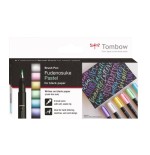 13124-ESTUCHE 6 ROTULADORES BASE DE AGUA FUDENOSUKE PARA PAPEL OSCURO COLORES PASTEL TOMBOW WS-BS-6P