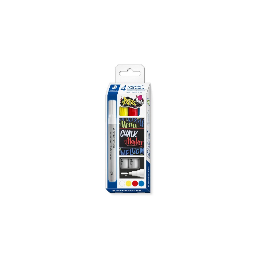 13130-Staedtler Lumocolor marcador de tiza Bala Azul, Rojo, Blanco, Amarillo 4 pieza(s) 13130-Staedtler Lumocolor marcador de tiza Bala Azul, Rojo, Blanco, Amarillo 4 pieza(s)