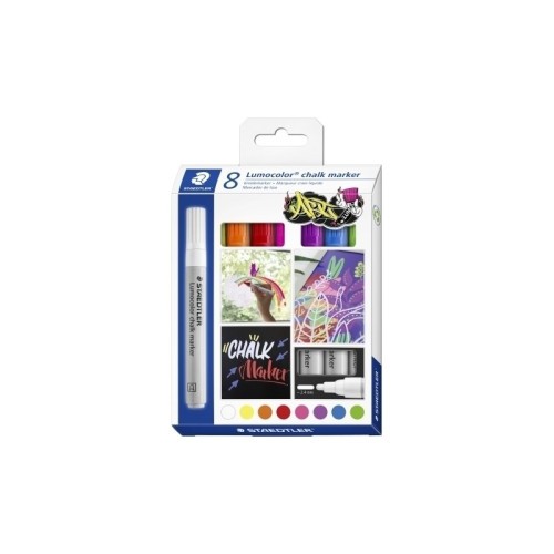13132-ESTUCHE 8 PIEZAS SURITDAS ROTULADOR CHALK MARKER LUMOCOLOR 344 TIZA LIQUIDA STAEDTLER 344 C8