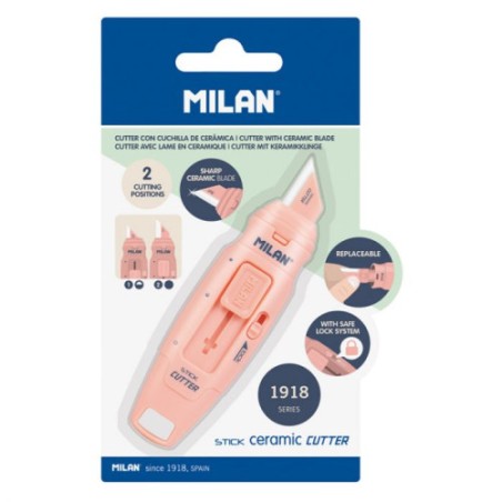 13156-EXPOSITOR 8 BLISTERS CUTER HOJA CERAMICA STICK SERIE 1918, ROSA MILAN 6010108P