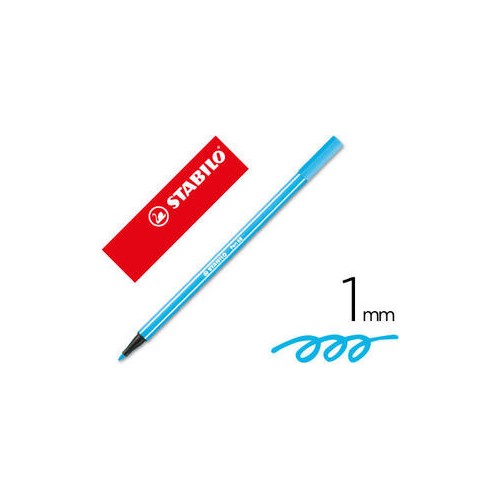 13178-ROTULADOR PREMIUM CON PUNTA DE FIBRA BISELADA PEN 68 MAX COLOR AZUL CELESTE STABILO 768/57