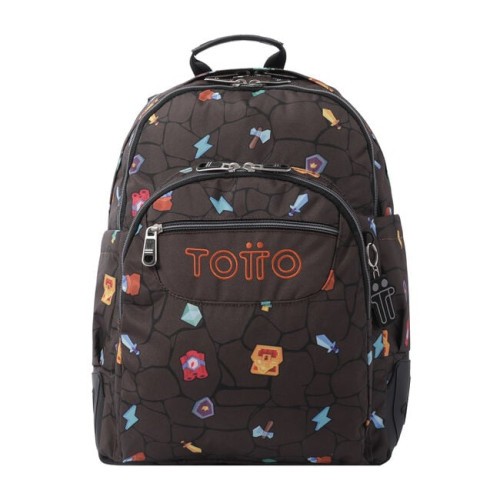13202-MOCHILA ESCOLAR ESTAMPADO VIDEOJUEGO - CRAYOLES TOTTO MA04ECO029-2210N-3Y7