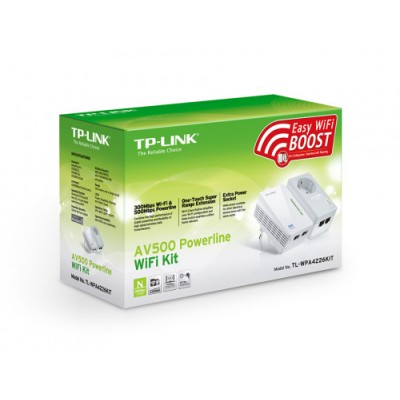 TP LINK KIT POWERLINE WI FI AV600 QUALCOMM 300MBPS EN 24GHZ 600MBPS POWERLINE HOMEPLUG AV 2 PUERTOS 10 100MBPS WI FI CLONE TWIN