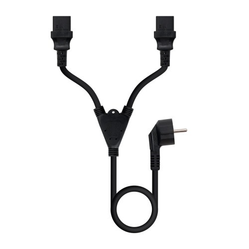 13555-Nanocable Cable de Alimentacion CEE7/M a 2xC13/H, Negro, 1.8 m