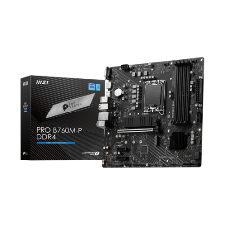 13572-PLACA MSI PRO B760M-P,INTEL,1700,B760,4DDR5,192GB,VGA+HDMI+DP,4SATA+2M.2,4USB3.2,GBLAN,MATX