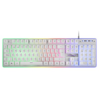 Mars Gaming MK220W Blanco Teclado Gaming H Mech FRGB Rainbow y Halo Antighosting Idioma Espanol