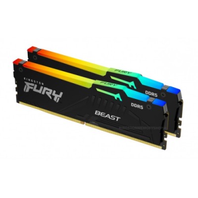 MEMORIA KINGSTON FURY BEAST RGB DDR5 64GB KIT2 4800MT S CL3