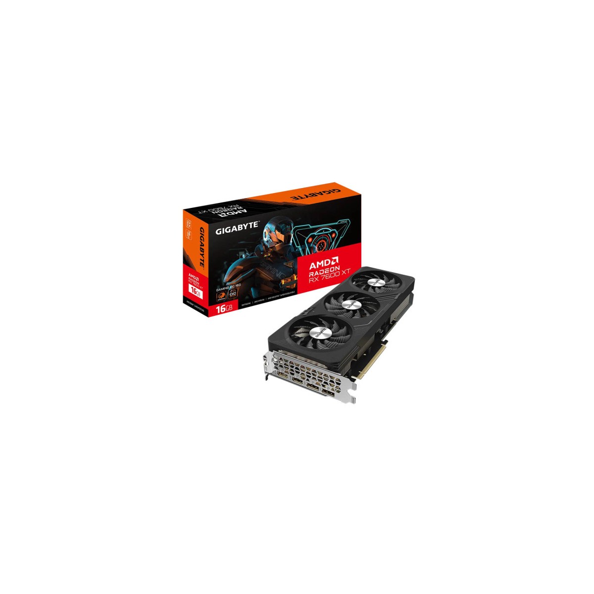 VGA GIGABYTE GV R76XTGAMING OC 16GDAMDRX7600XT16GBGDDR6128BIT2HDMI2DPWINDFORCE3 VENTILADORESRGB FUSION