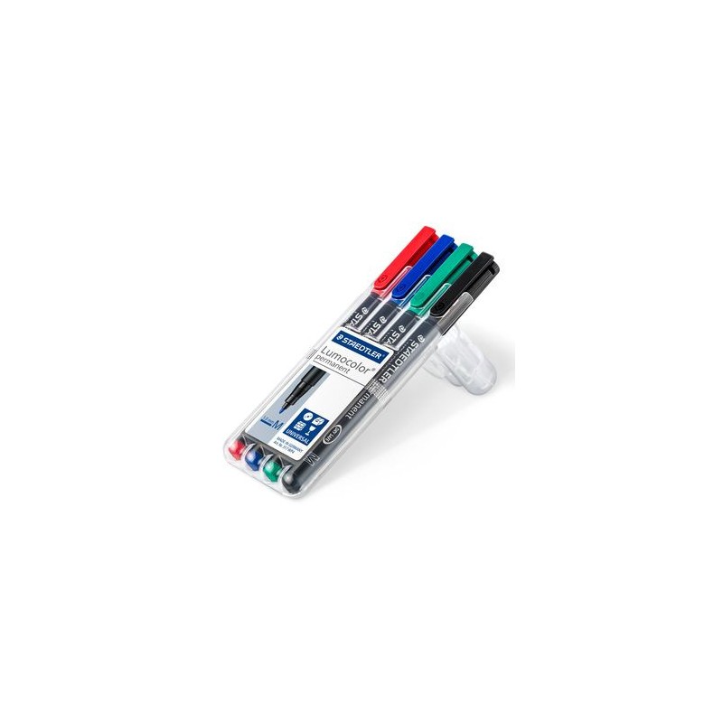 1398-ESTUCHE 4 MARCADORES LUMOCOLOR PERMANENTE PUNTA MEDIA 1MM. SURTIDOS STAEDTLER 317 WP4 1398-ESTUCHE 4 MARCADORES LUMOCOLOR PERMANENTE PUNTA MEDIA 1MM. SURTIDOS STAEDTLER 317 WP4