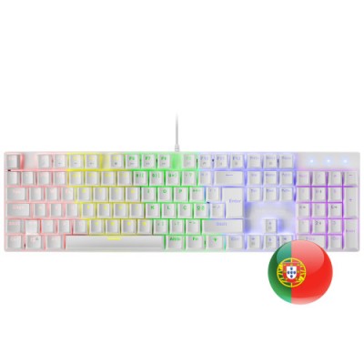 Mars Gaming MK422 Blanco Teclado Gaming RGB Switch Mecanico Rojo Idioma Portugues