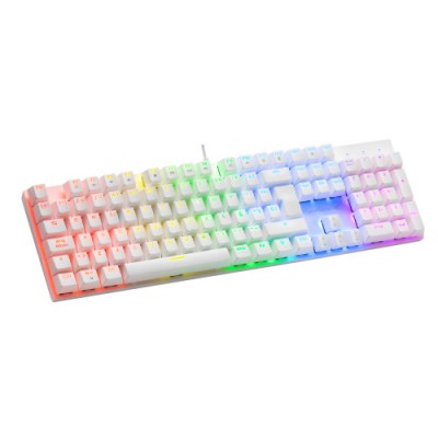 Mars Gaming MK422 Blanco Teclado Gaming RGB Switch Mecanico Rojo Idioma Portugues