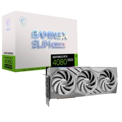 VGA MSI RTX 4080 SUPER 16G GAMING X SLIM WHITENVRTX4080SUPER16GBGDDR6X256BIT3DP1HDMITORX FAN 403 VENTILADORES