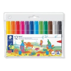 1403-ESTUCHE 12 ROTULADORES ESCOLARES NORIS CLUB TRAZO 3MM. SURTIDOS STAEDTLER 340 WP12
