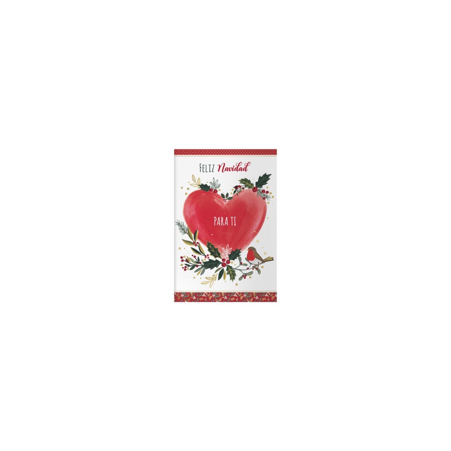 14094-PACK 6 TARJETAS DE FELICITACION NAVIDAD - TAMANO 11,5 X 17 CM - MODELO CORAZON DOHE 70019
