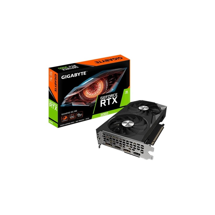 14135-VGA GIGABYTE GV-N3060GAMING OC-8GD 2.0,NV,RTX3060,GDDR6,8GB,128BIT,2HDMI+2DP,WINDFORCE 2X (2 VENTILADORES) 14135-VGA GIGABYTE GV-N3060GAMING OC-8GD 2.0,NV,RTX3060,GDDR6,8GB,128BIT,2HDMI+2DP,WINDFORCE 2X (2 VENTILADORES)
