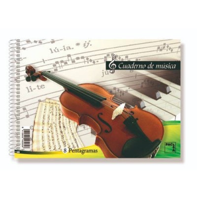 CUADERNO BLOCKS DE MUSICA 80 GRS 4º 155X215MM 20 HOJAS 6 PENTAGRAMAS PACSA 18803