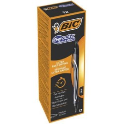 1421-BOLIGRAFO GELOCITY QUICK DRY RETRACTIL TRAZO 0,7 MM. COLOR NEGRO BIC 949873