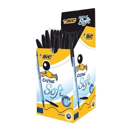 1436-BOLIGRAFO CRISTAL SOFT TRAZO 0,5 MM. COLOR NEGRO BIC 951433