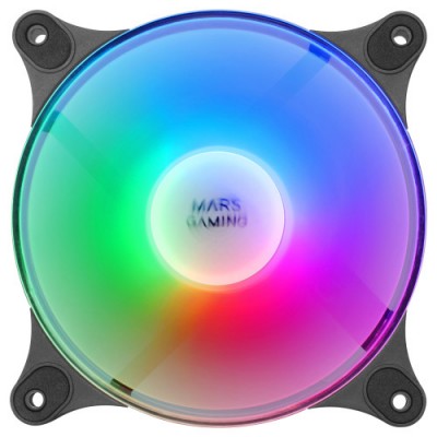 Mars Gaming MF DUO Kit 2 Ventiladores FRGB Rainbow 360 Ultra silencioso Doble Conexion 3PIN 4PIN Negro