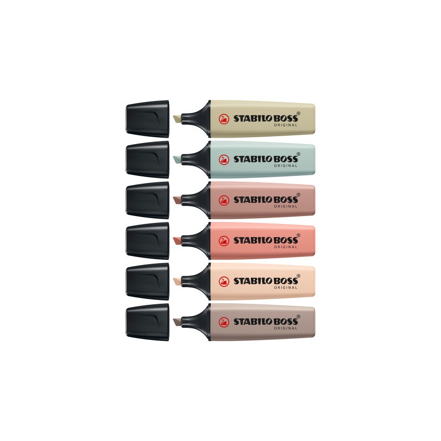 14844-STABILO BOSS NatureColors marcador 6 pieza(s) Punta de cincel Negro, Bronce, Marron, Verde, Gris, Verde claro 14844-STABILO BOSS NatureColors marcador 6 pieza(s) Punta de cincel Negro, Bronce, Marron, Verde, Gris, Verde claro