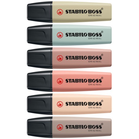 14845-STABILO BOSS NatureColors marcador 6 pieza(s) Punta de cincel Negro, Bronce, Marron, Verde, Gris, Verde claro