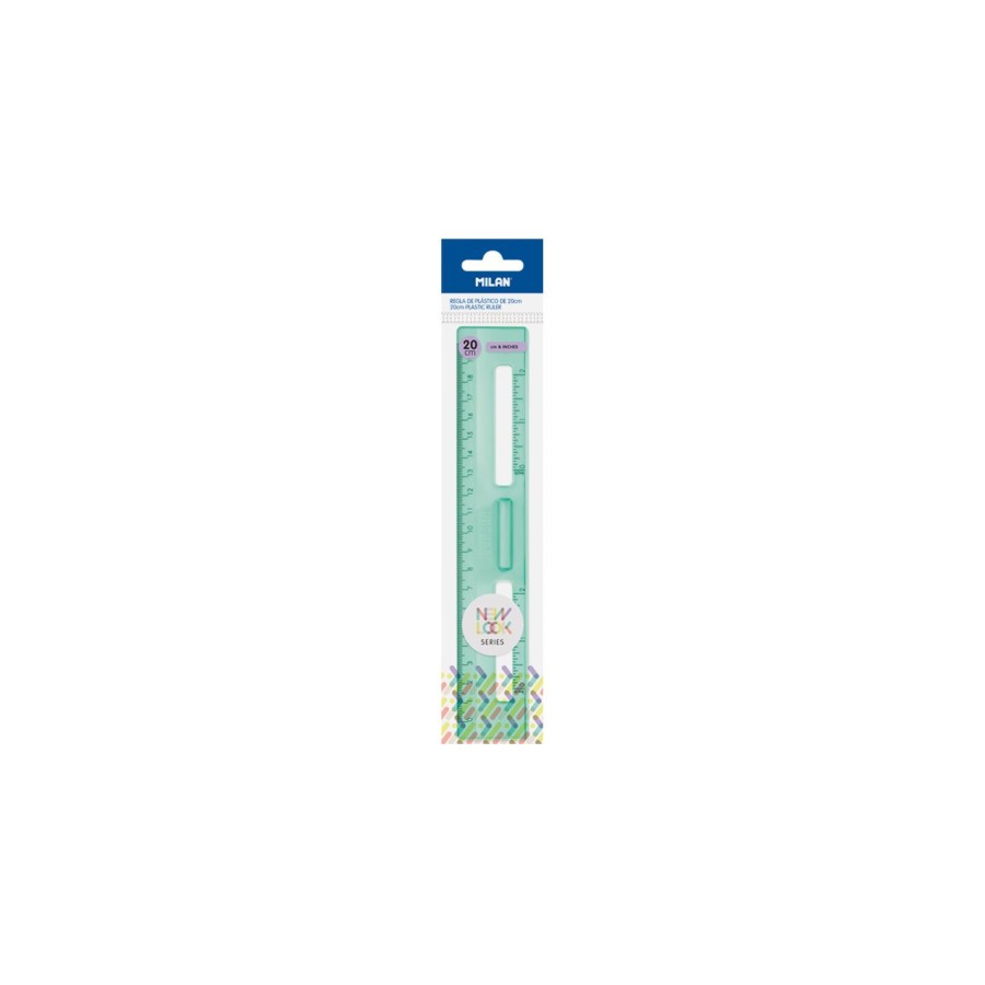 14882-REGLA 20 CM TRANSPARENTE SERIE NEW LOOK, VERDE MILAN 357801NL