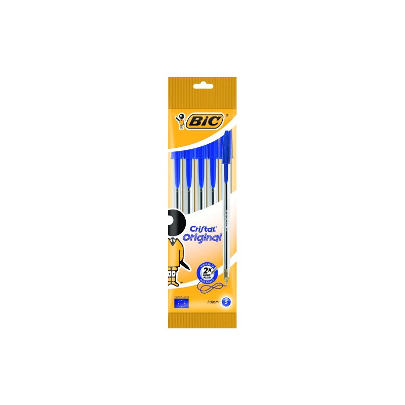 1492-BOLSA 5 BOLIGRAFOS CRISTAL CON CUERPO TRANSPARENTE TRAZO 0,4MM. AZUL BIC 802052 1492-BOLSA 5 BOLIGRAFOS CRISTAL CON CUERPO TRANSPARENTE TRAZO 0,4MM. AZUL BIC 802052
