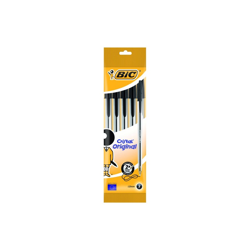 1493-BOLSA 5 BOLIGRAFOS CRISTAL CON CUERPO TRANSPARENTE TRAZO 0,4MM. NEGRO BIC 802051 1493-BOLSA 5 BOLIGRAFOS CRISTAL CON CUERPO TRANSPARENTE TRAZO 0,4MM. NEGRO BIC 802051
