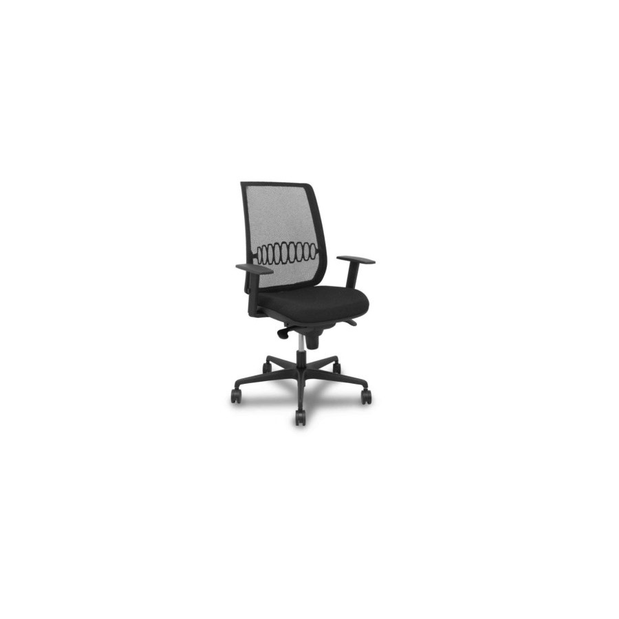 14933-SILLA ALARES SINCRO MALLA NEGRA BALI NEGRO BRAZO REGULABLE. PIQUERAS Y CRESPO 397SM840B840B10B68R65