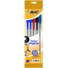 1494-BOLSA 5 BOLIGRAFOS CRISTAL CON CUERPO TRANSPARENTE TRAZO 0,4MM. COLORES SURTIDOS (2A+1N+1R+1V) BIC 802054