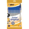 1495-BOLSA 10 BOLIGRAFOS CRISTAL CON CUERPO TRANSPARENTE TRAZO 0,4MM. AZUL BIC 830863
