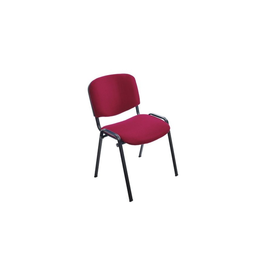 14953-SILLA CONFIDENTE ESTRUCTURA DE TUBO METALICO RESPALDO Y ASIENTO TAPIZADOS COLOR BURDEOS ROCADA 965/2