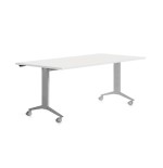 14974-MESA CON TABLERO ABATIBLE 160X80CM COLOR GRIS ALUMINIO/BLANCO ROCADA 2002FD04