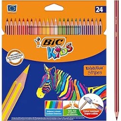 1499-BLISTER 24 LAPICES DE COLORES EVO STRIPES COLORES SURTIDOS BIC 9505251