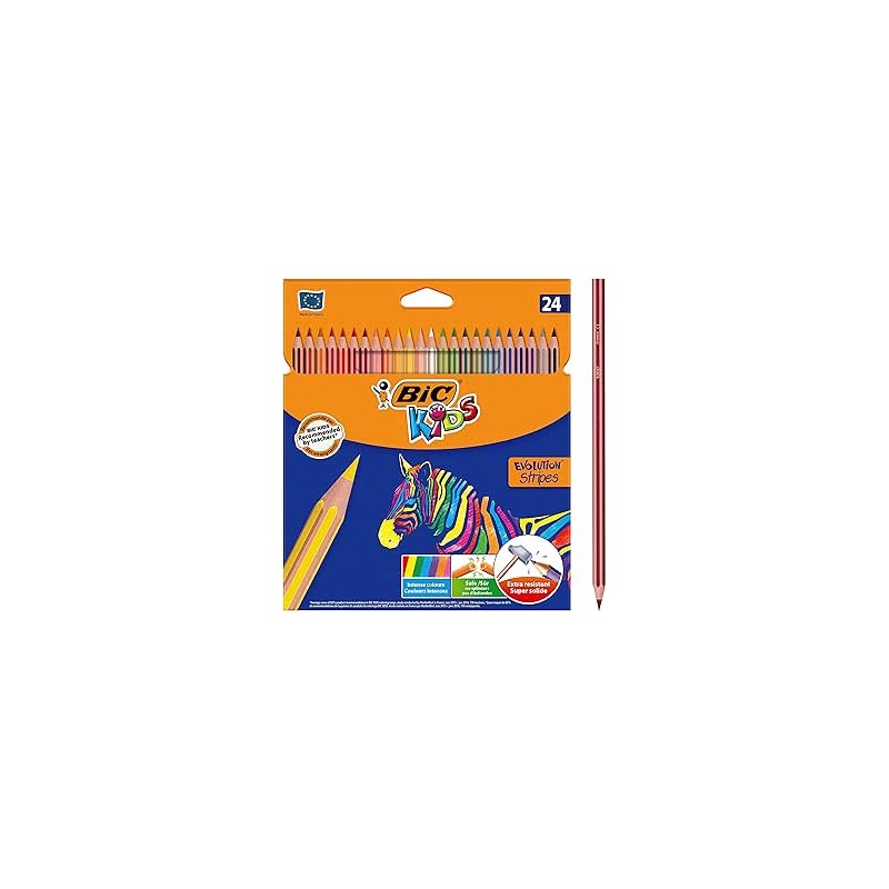 1499-BLISTER 24 LAPICES DE COLORES EVO STRIPES COLORES SURTIDOS BIC 9505251