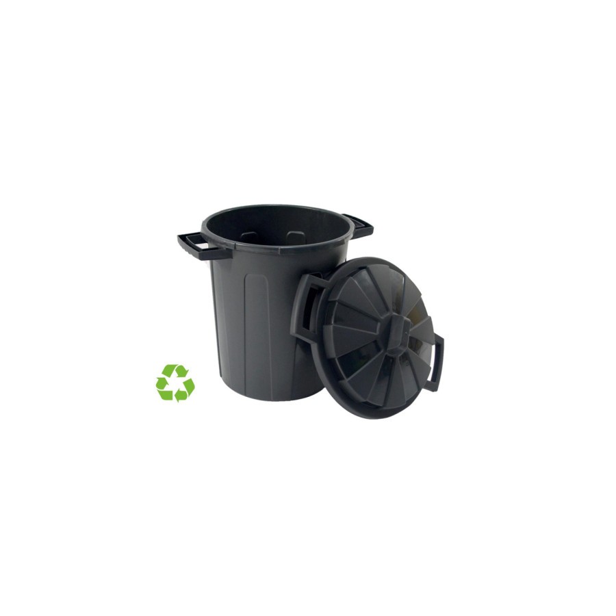 15017-CONTENEDOR SOSTENIBLE DE RECICLAJE CON TAPA 100 LITROS 54X64X68 CM PP NEGRO ARCHIVO 2000 CP1426100 NE