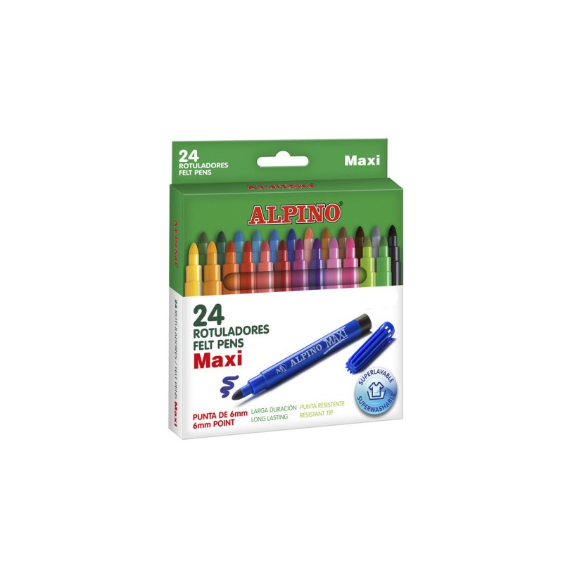1522-ESTUCHE 24 UNIDADES ROTULADORES PUNTA GRUESA COLORES SURTIDOS ALPINO AR000007N 1522-ESTUCHE 24 UNIDADES ROTULADORES PUNTA GRUESA COLORES SURTIDOS ALPINO AR000007N