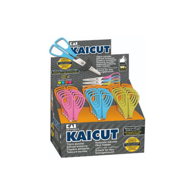 1527-EXPOSITOR DE 25 UNIDADES TIJERAS ESCOLARES KAICUT 13 CM. ALPINO PT0014 1527-EXPOSITOR DE 25 UNIDADES TIJERAS ESCOLARES KAICUT 13 CM. ALPINO PT0014