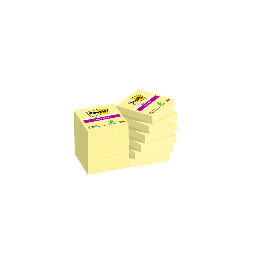 15517-PACK 12 BLOCS 90 HOJAS NOTAS ADHESIVAS 47,6X47,6MM SUPER STICKY CANARY YELLOW CAJA CARTON 622-12SSCY-EU POST-IT 71 15517-PACK 12 BLOCS 90 HOJAS NOTAS ADHESIVAS 47,6X47,6MM SUPER STICKY CANARY YELLOW CAJA CARTON 622-12SSCY-EU POST-IT 71