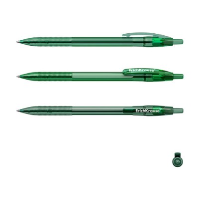 ErichKrause 46767 boligrafo Verde Boligrafo de punta retractil con pulsador 60 piezas